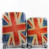 3 piece trolley abs / pc printed British flag hard shell travel time luggage set