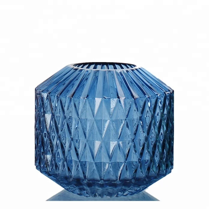 
Wholesale Cheap Decorated Large Art Glassware Tall Colored Glass Vase candle holder 