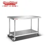 Custom Kitchen Prep Work Table Cart with Lower Shelf
