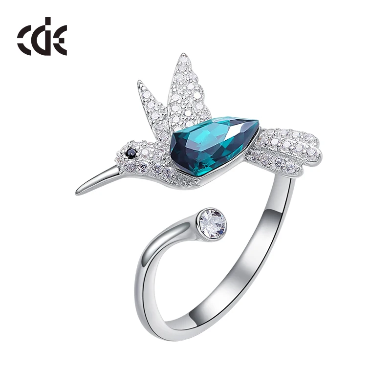 

Branded Jewellery Micro Pave Jewellery Crystal Bird Silver Ring
