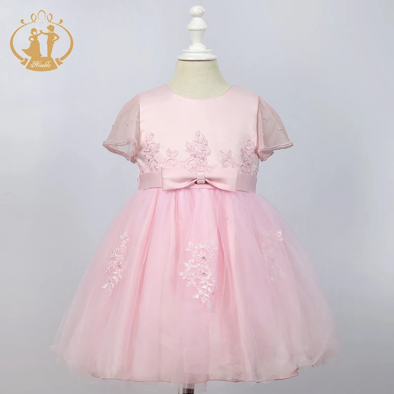 Nimble Summer Kid Dress Handmade Beading 2 Year Old Girl Dress Lace