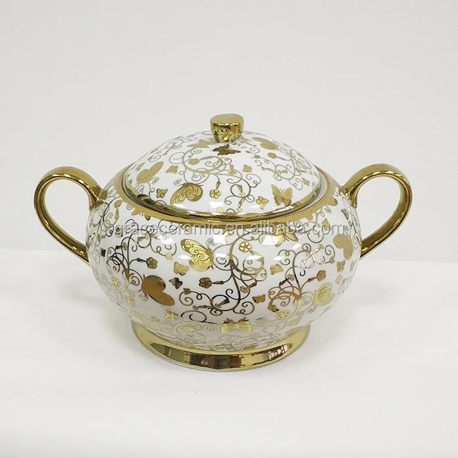 Ceramic Porcelain Dinner Sets 72 Pieces Dubai Dinnerware Set With Gold