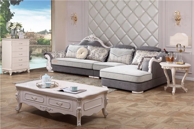 Wooden Traditional Furniture Modern Design Fabric L Shape Sofa Set Designs Bb117m