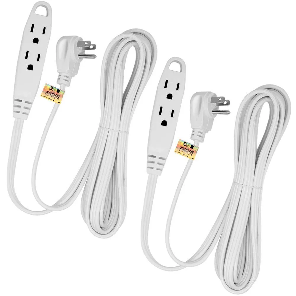 3 Outlet Extension Cord Triple Wire Grounded Multi Outlet 16/3 Spt3
