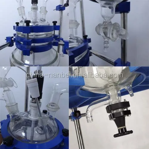 20L lab equipment double jacketed standard glass reactor
