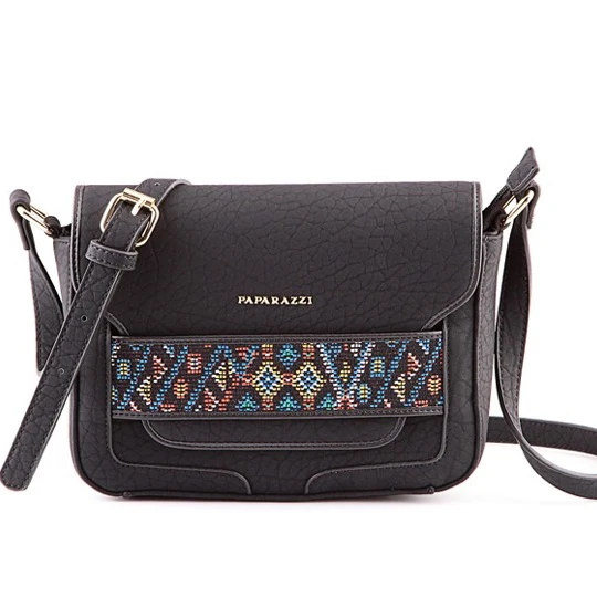 

4834 2020 High end ribbon decorative Paparazzi handbag factory designer pu leather crossbody shoulder bag, Black color, various color available