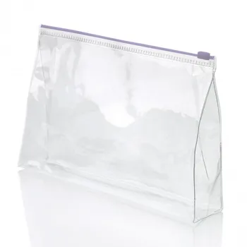 Simple Waterproof Clear White Stand Up Pvc Makeup Bag Reusable Frosted Ziplock Cosmetic
