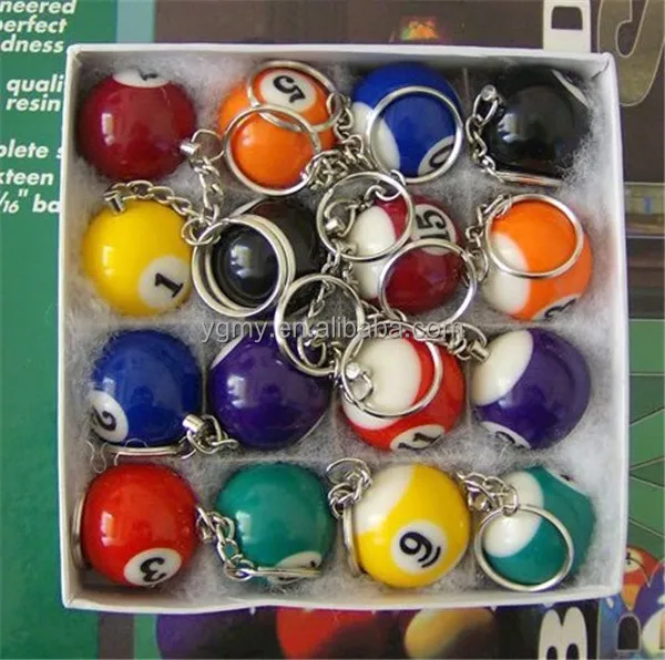 

NEW POOL BALL keychain Billiard keychain Keyring ball keychain keyring, Customized color