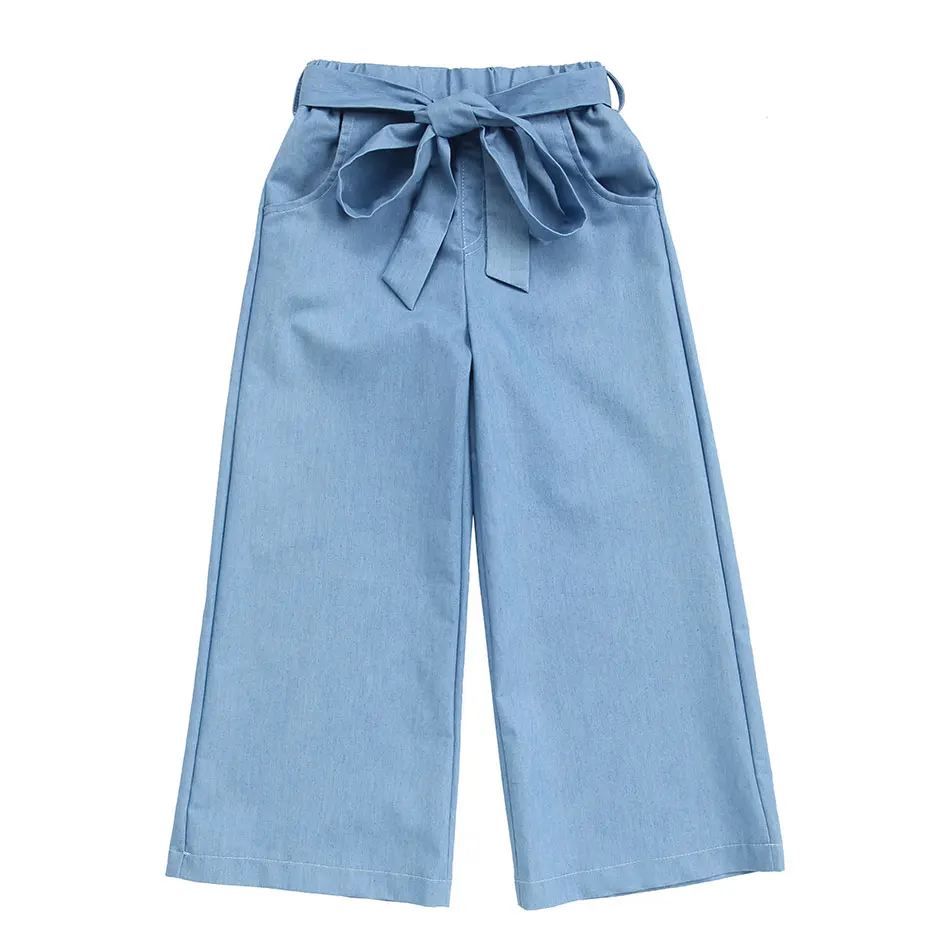 

2019 New Arrival Baby Girls Jeans Denim Wide Leg Pants, Picture shows