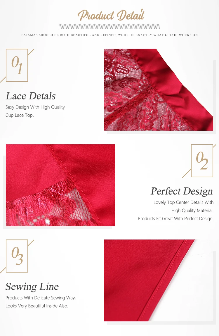 Hihg quality charming Bathrobes red lightweight dressing gown embroidered sexy satin Robes GX17031