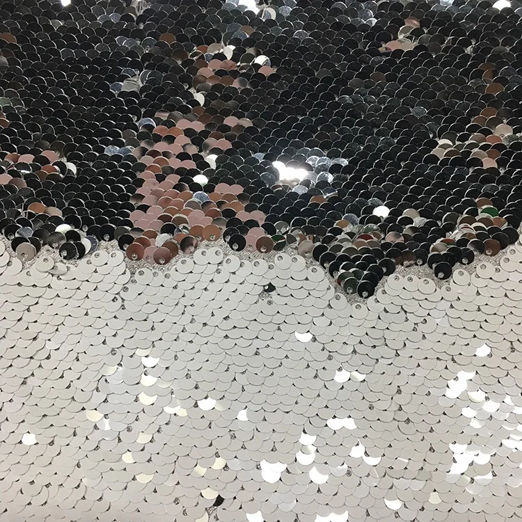 
Factory wholesale Hot Custom-Made Colorful Double Sided Fish Scale Mermaid Reversible Sequin Fabric 