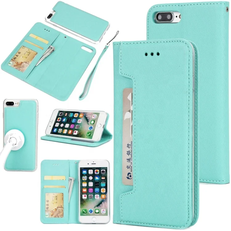 

For iphone 7+/8+ case,Detachable 2 in 1 Leather Case Slim Flip Card Holder Wallet Phone Case for iPhone 7 Plus for iPhone 8 Plus
