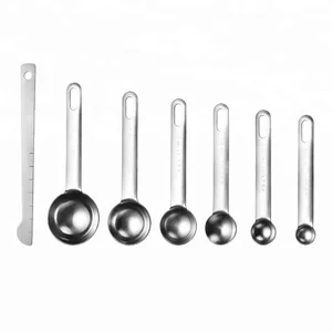 Image of stainless steel rose gold measuring spoons, 6pcs set measuring spoon