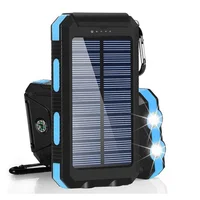 

Portable Solar Power Bank Waterproof Powerbank 20000mah Charger With Led Light