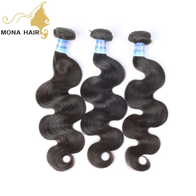 

Top quality body wave unprocessed 100% Brazilian Hair, 1b# natural black color