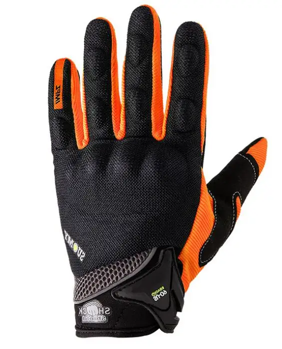

Suomy Summer Full Fingers Motorcycle gloves Breathable Motorbike Gloves, Black , green, orange and customized