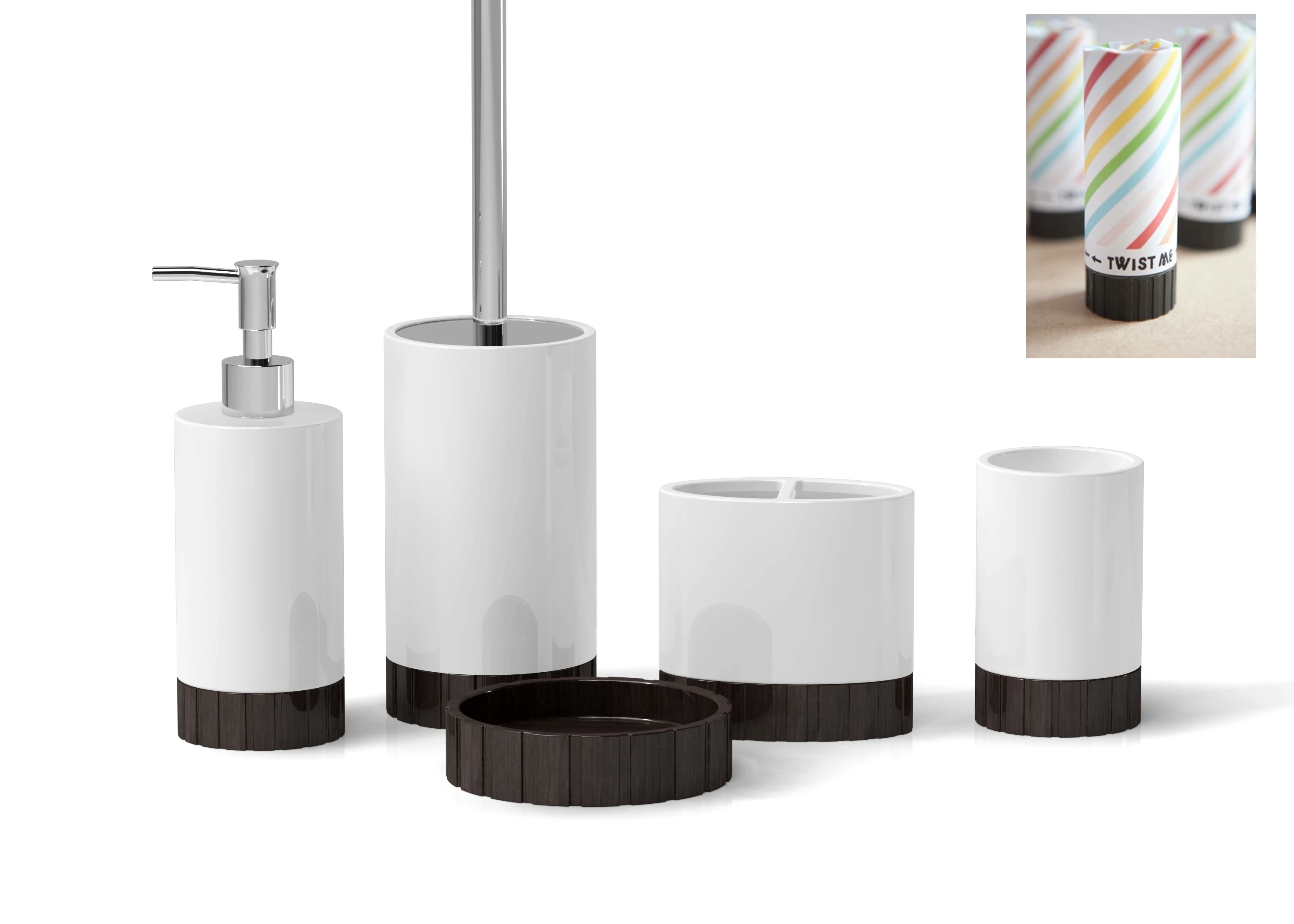 Ceramic With Wood Bathroom Accessories Set Household Products Buy