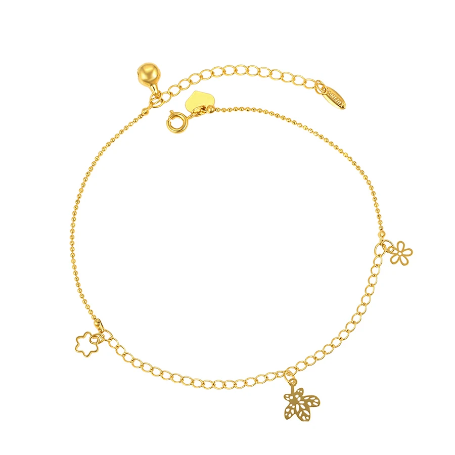 

76507 Xuping pulseira fashion women copper jewelry 24k gold charm bracelet