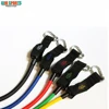 Stackable Dipped Set of 5 Latex Tube Bands comes with an Upgraded Padded Ankle Strap, Heavy Duty Door Anchor