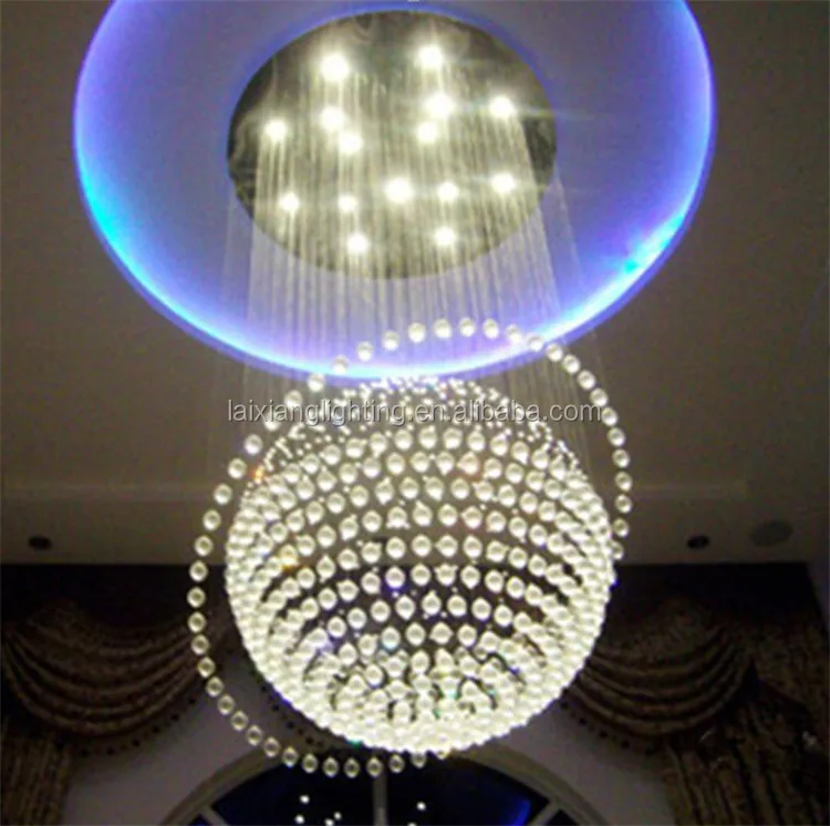 Hot!!! multi-function remote control crystal ball chandeliers with crystal fiber optic pendant light