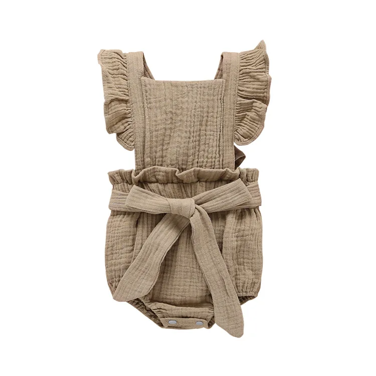 

Kids Baby Girls summer Clothes infant Flying Sleeve Jumpsuit Summer Ruffle Backless Romper Sunsuit Outfits, As picture