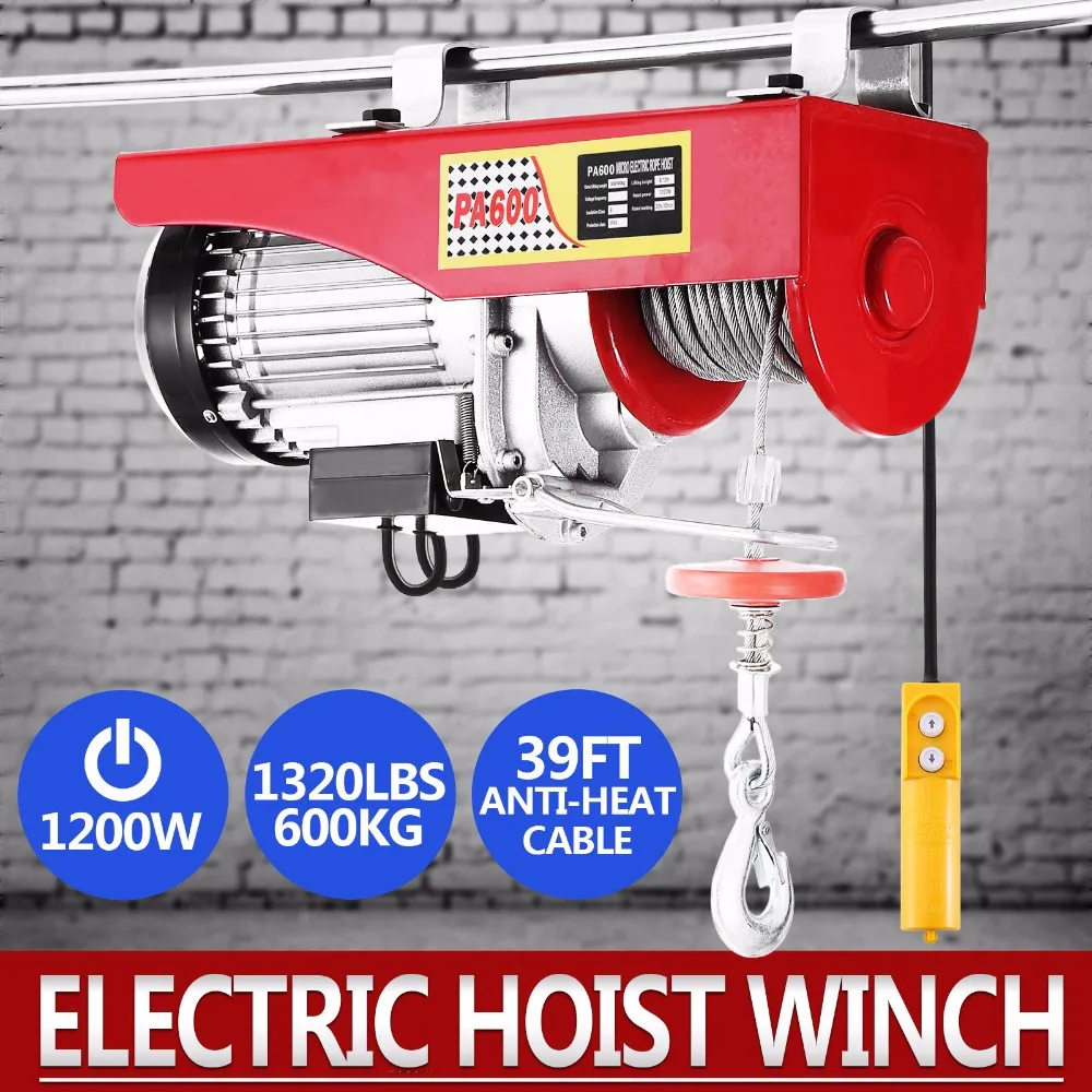 lift electric hoist 110v mini electric winch wire cable hoist