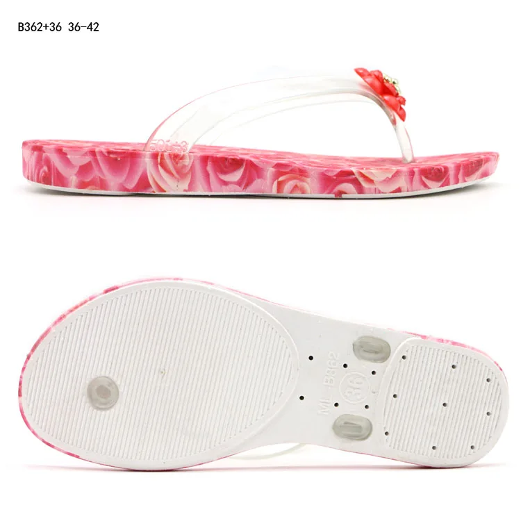 Transparent strap sport women sublimated hard rubber flip flops