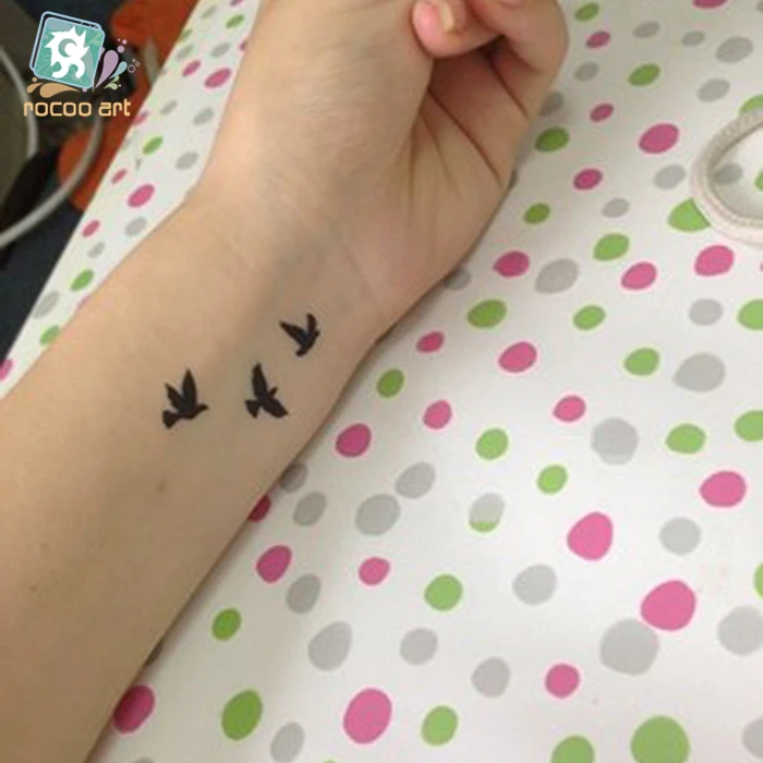 

High Quality Wholesale Stock Temporary Tattoo With Bird Body Tattoo Sticker Water Transfer Skin Bird Cage Tattoo, Golden&silver