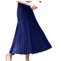 

2019 New Hot Sale Women Casual Chiffon Long Empire Pleated Skirt