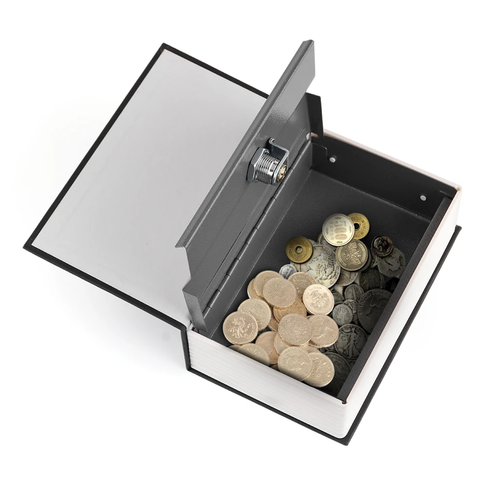 

1pc wholesale English Dictionary Safe Book Bank Shaped Piggy Bank Metal Coin Bank Money Box Figurines Saving Money Home Decor Gi