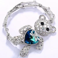 

B70723002 xuping luxury cute bear crystals from Swarovski sterling silver color bracelet