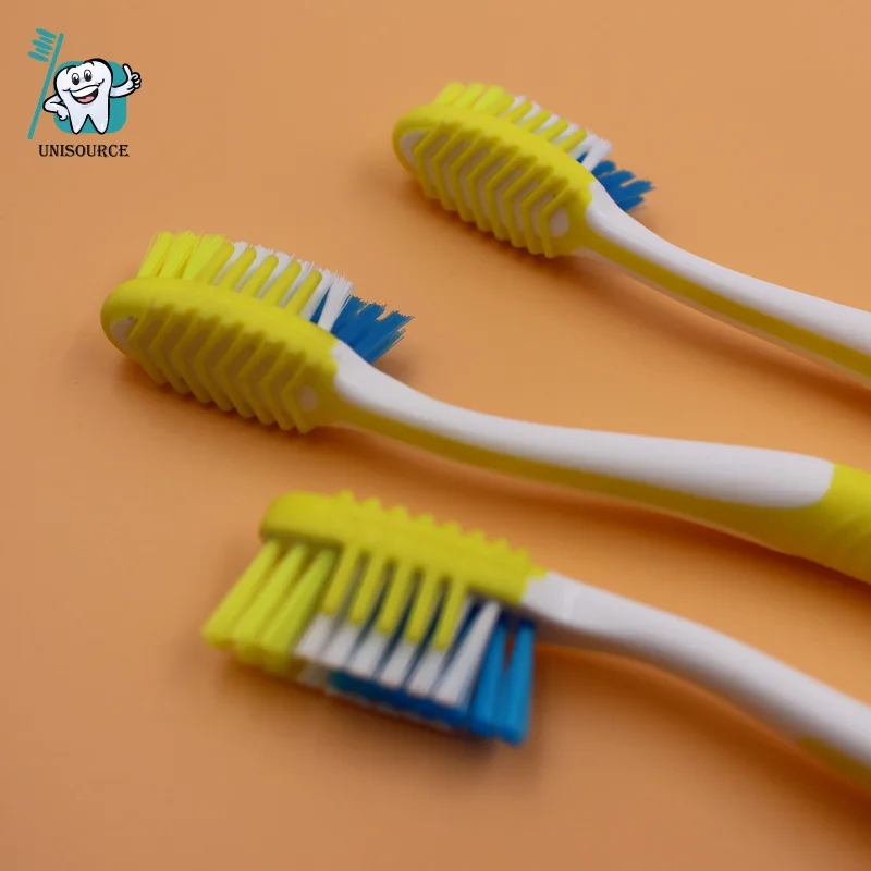 Wholesale Toothbrush Adult Yellow Color With Rubber Massager Buy