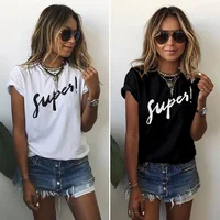 

FY Fashion Women Tops new summer letter printed t shirts ladies short sleeve Plus size