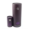 High-end Metal logo custom paper round tube wine gift box lid and bottom