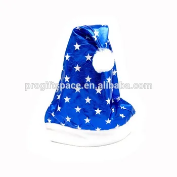 blue santa claus hat