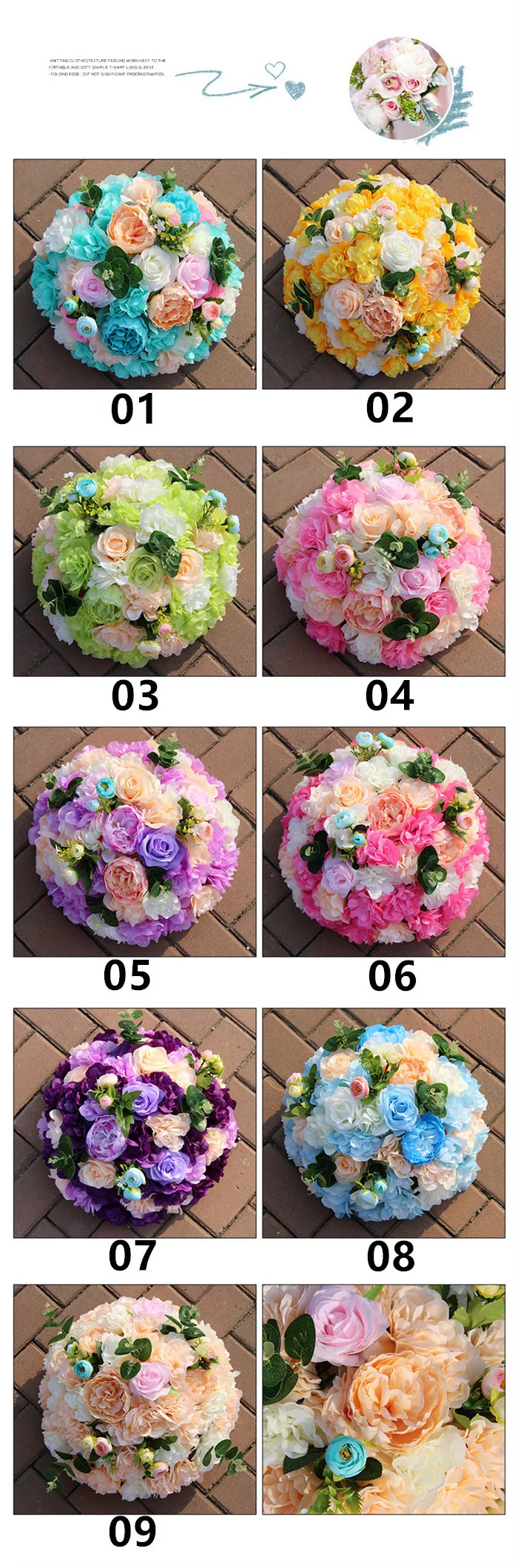 F1134 Wholesale Artificial Rose Flower Kissing Ball For Wedding