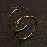 

Trendy Large Hoop Earrings Big Smooth Circle Earrings Basketball Brincos Celebrity Brand Loop gold Earrings for Women Jewelry