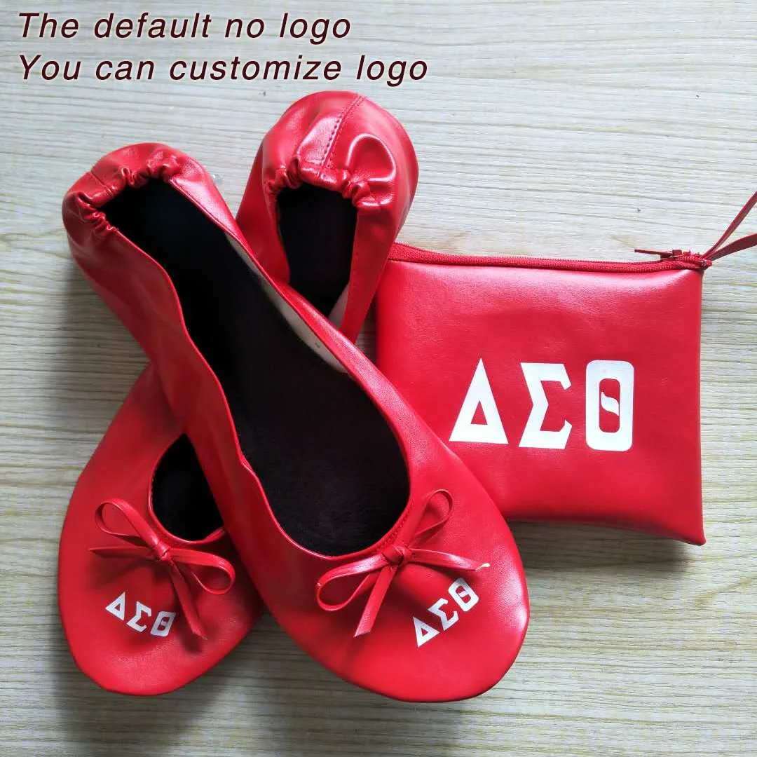 

American Sorority Greek Life Promotion Rush Gift Ballerina Party Slipper with Bag, Customizable