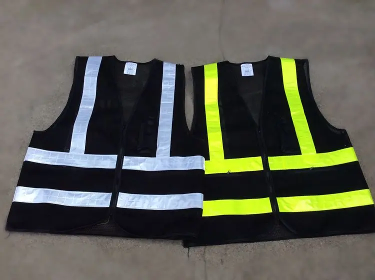 reflective vest black