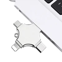 

2020 hot-sale 4 in 1 multi-function OTG usb flash drive 3.0 for Type-C /Lightning/ Micro USB/ computer with customized logo