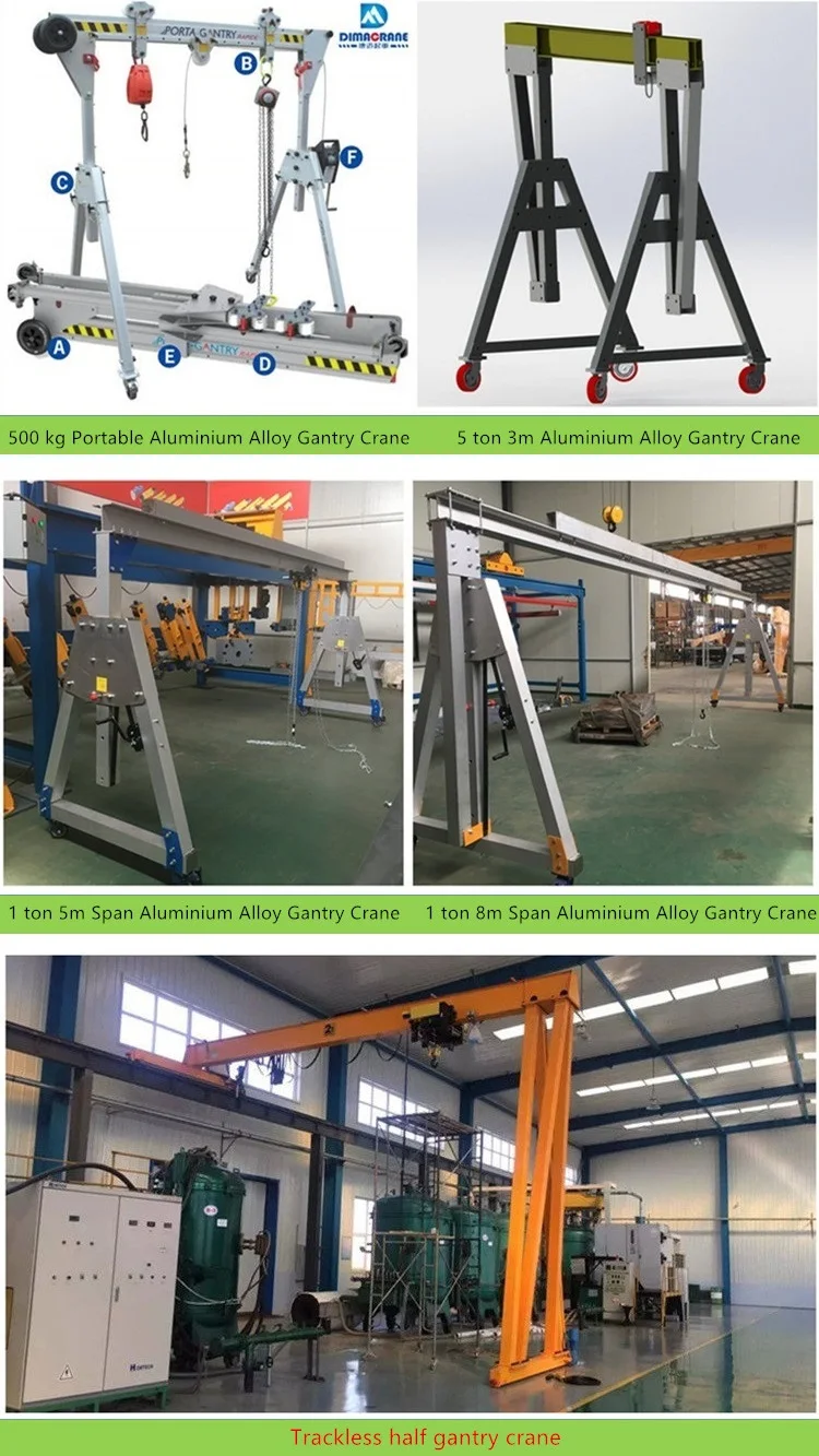 2018 The latest design aluminum alloy gantry crane with largest span 8m 1000 kg