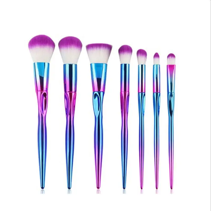 

7pcs/set Colorful Griadient Ramp Makeup Brushes Set Foundation Make up Brushes Highlighter Eyeshadow Concealer Cosmetic Brushes, Operational