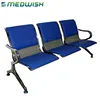 Three seats PU cover luxurious medical patient modern steel metal waiting room chairs for airport public