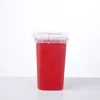 1LT red plastic sharps needle container outdoor trash can stainless steel plastic container used in hospital