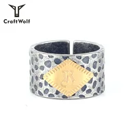 

Craft Wolf Cool Punk Goth Rock Custom Men Stainless Steel Ring