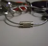 EDC Stainless Steel Top Quality Keychain Bead Wire Light Gold Key Ring Outdoor Backpack Carabiner Keys Chain Portable Buckle