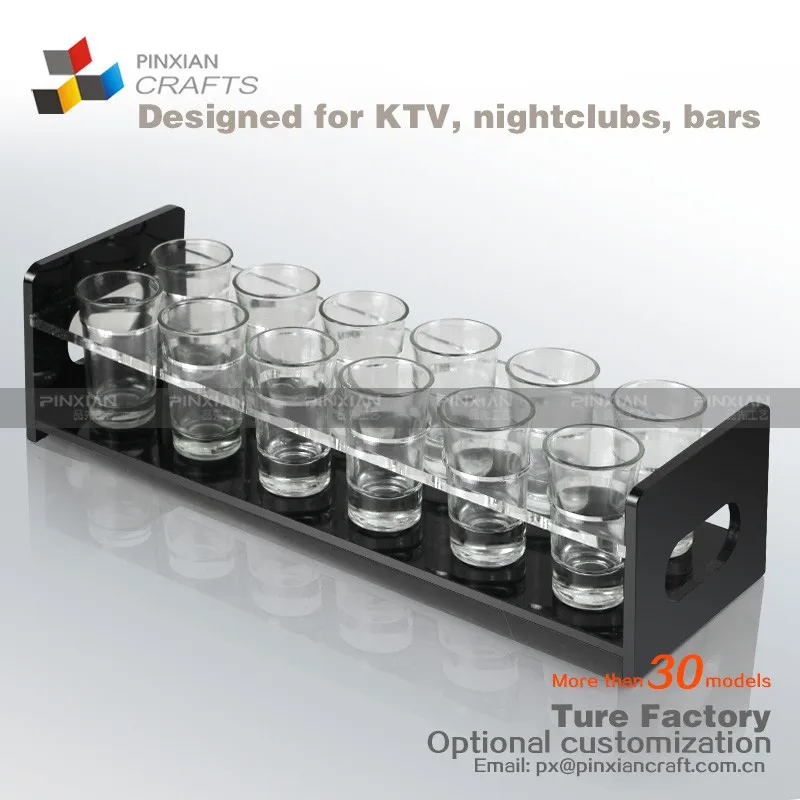 H Shape One Dozen Acrylic Tumbler Holder Rack,12 Hole Lucite Tumbler