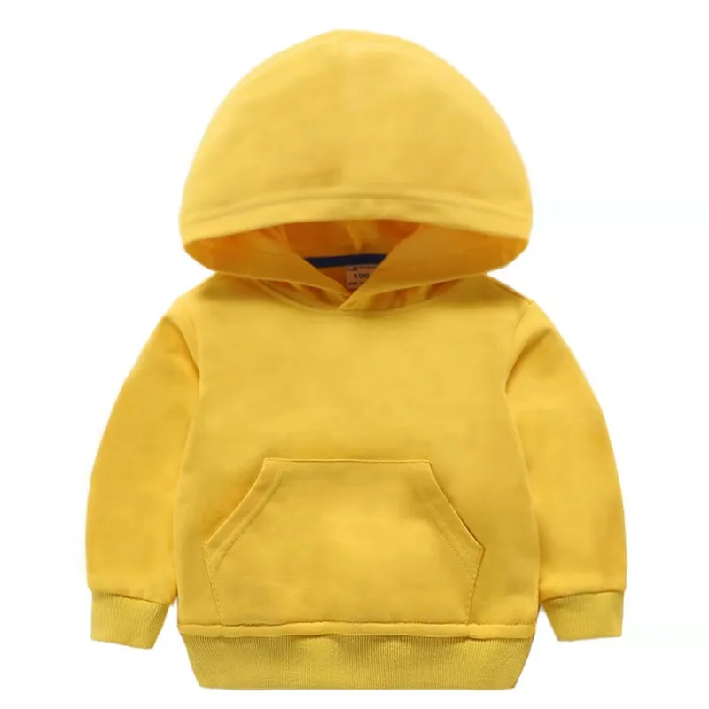 

Kids wear 2019 autumn new kids sweater solid color wild casual sports kids hooded sweater, N/a