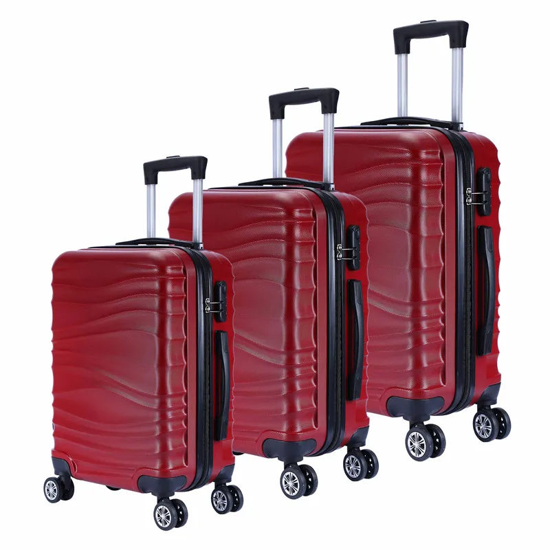 Hard Case Suitcase Trolley 3 Piece Pc Abs Luggage Sets Travelling Bags