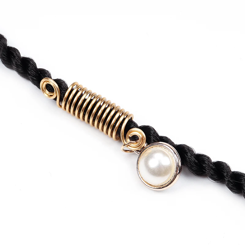 

Free Ship Aluminum Metal Coil Dreadlocks Beads Jewelry Cuffs for Decoration Braiding Hair, Gold
